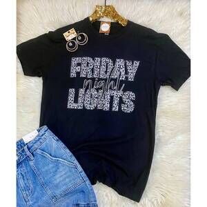 NEW SOUTHERN ATTITUDE women's friday night lights leopard graphic tee in navy